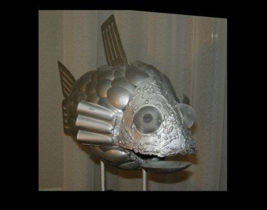 Sculpture intitulée "poisson boulthe" par Philippe Affagard, Œuvre d'art originale, Métaux
