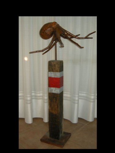 Sculpture intitulée "pieuvre" par Philippe Affagard, Œuvre d'art originale, Métaux