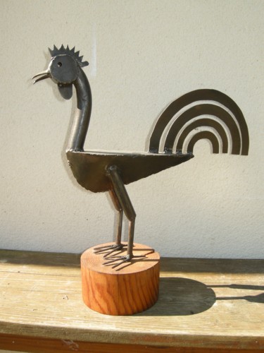 Sculpture intitulée "coq" par Philippe Affagard, Œuvre d'art originale, Métaux
