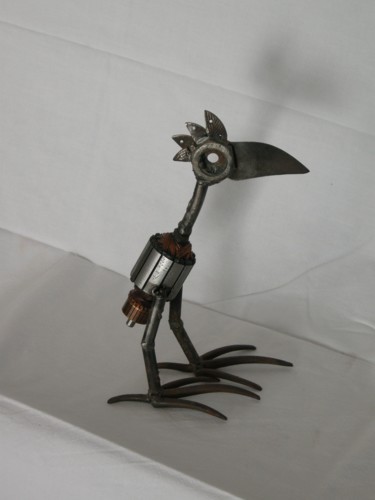 Sculpture intitulée "petit-echassier" par Philippe Affagard, Œuvre d'art originale, Métaux