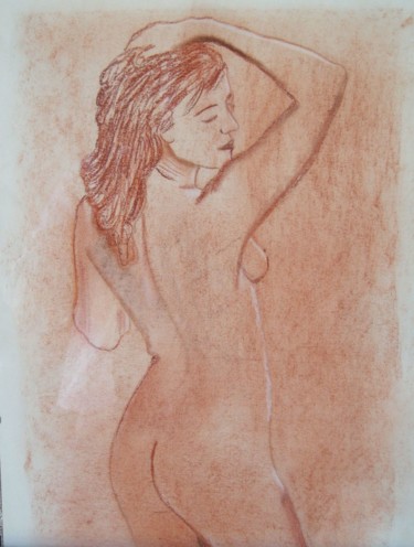Dessin intitulée "nu de dos" par Philippe Affagard, Œuvre d'art originale, Autre