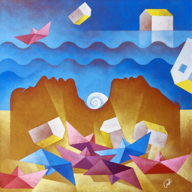 Pittura intitolato "Castelli di sabbia" da Corrado Alderucci, Opera d'arte originale, Acrilico