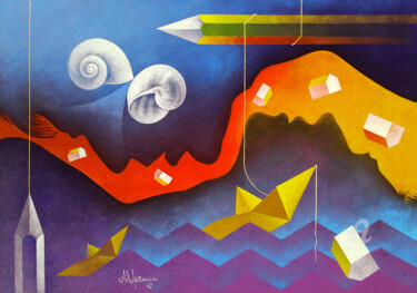 Pintura titulada "Vola nella mente la…" por Corrado Alderucci, Obra de arte original, Acrílico
