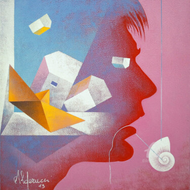 Painting titled "Dove la notte e il…" by Corrado Alderucci, Original Artwork, Acrylic