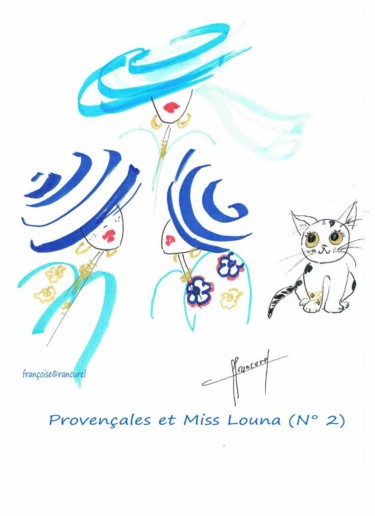 Painting titled "♥ Provençales et Mi…" by Françoise Lanfroy-Rancurel, Original Artwork, Other