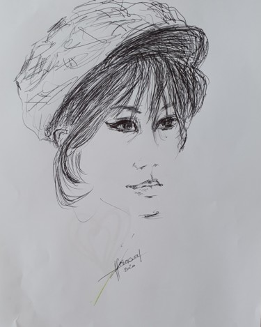 Drawing titled "Gavroche N°5" by Françoise Lanfroy-Rancurel, Original Artwork, Ballpoint pen