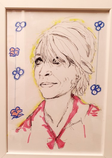 Dessin intitulée "ANNEE 60" par Françoise Lanfroy-Rancurel, Œuvre d'art originale, Crayon Monté sur Carton