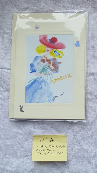 Pintura titulada "*Cartes de voeux *…" por Françoise Lanfroy-Rancurel, Obra de arte original, Acuarela