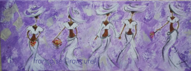 Pittura intitolato "♥ Afrique ambiance…" da Françoise Lanfroy-Rancurel, Opera d'arte originale, Acrilico