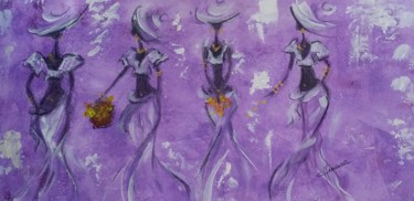 Painting titled "♥ Afrique ambiance…" by Françoise Lanfroy-Rancurel, Original Artwork, Acrylic