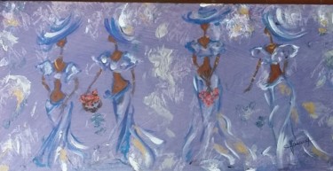 Painting titled "♥ Ambiance-nocturne…" by Françoise Lanfroy-Rancurel, Original Artwork, Acrylic