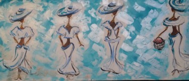 Painting titled "♥ Envolée bleue ♥ 1…" by Françoise Lanfroy-Rancurel, Original Artwork, Acrylic