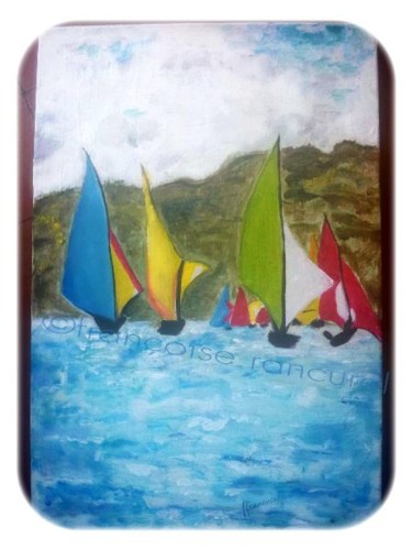 Painting titled "♥La Réunion♥" by Françoise Lanfroy-Rancurel, Original Artwork, Acrylic