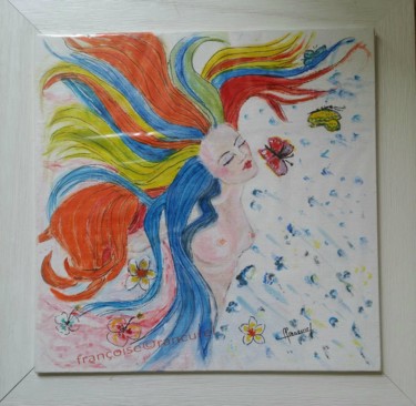 Painting titled "♥ IMMERSION ♥ N° 161" by Françoise Lanfroy-Rancurel, Original Artwork, Acrylic