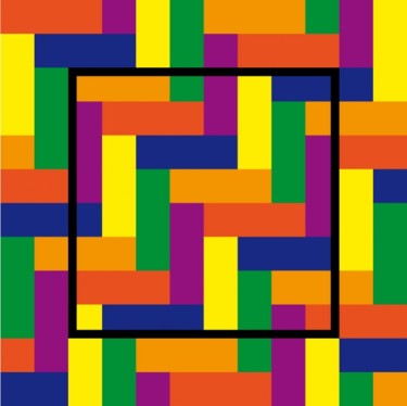 Peinture intitulée "yellow square 1" par Jean-Francois Correvon, Œuvre d'art originale