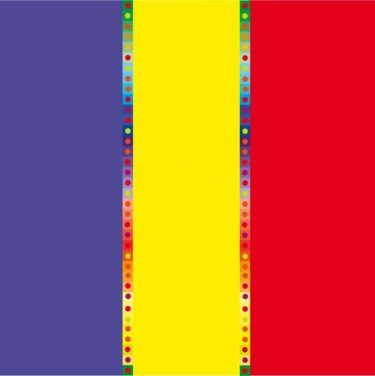 Painting titled "blue-yellow-red" by Jean-Francois Correvon, Original Artwork