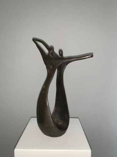 Sculptuur getiteld "De Sierlijke Dans" door Corry Ammerlaan, Origineel Kunstwerk, Bronzen