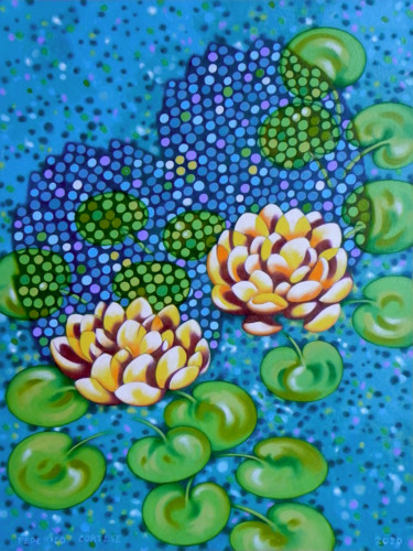 "Waterlilies" başlıklı Tablo Federico Cortese tarafından, Orijinal sanat, Petrol