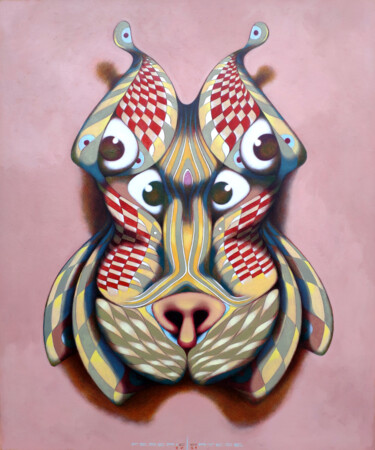 "The dog mask" başlıklı Tablo Federico Cortese tarafından, Orijinal sanat, Petrol