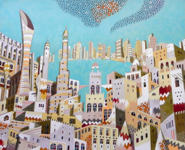 Peinture intitulée "Qatar" par Federico Cortese, Œuvre d'art originale, Huile