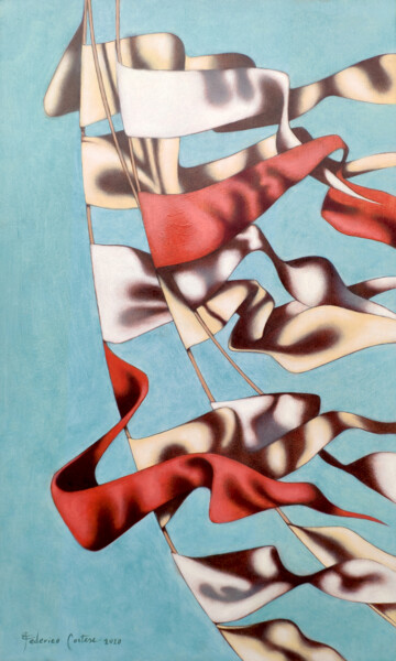 Картина под названием "Pennants 2" - Federico Cortese, Подлинное произведение искусства, Масло