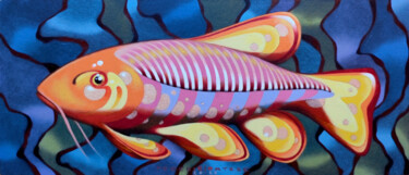 Painting titled "Little fish 9" by Federico Cortese, Original Artwork, Oil