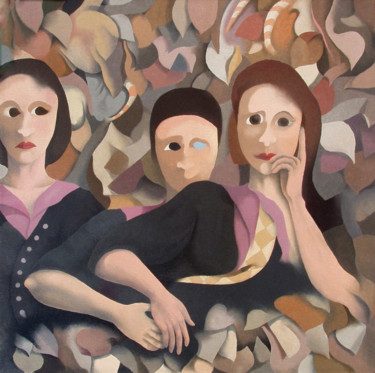 Painting titled "Three Women" by Federico Cortese, Original Artwork, Oil