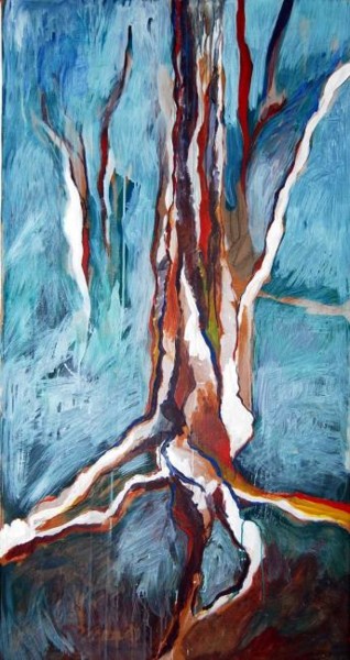 Pittura intitolato "acrilico_albero_ver…" da Paolo Ancarani, Opera d'arte originale