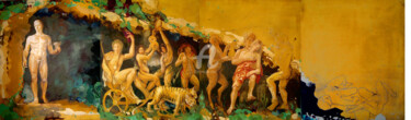 Pittura intitolato "SITUAZIONI DIONISIA…" da Cosimo Amedeo Eliodoro, Opera d'arte originale, Olio