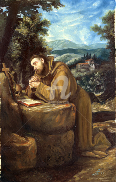 Pittura intitolato "SAN FRANCESCO "PREG…" da Cosimo Amedeo Eliodoro, Opera d'arte originale