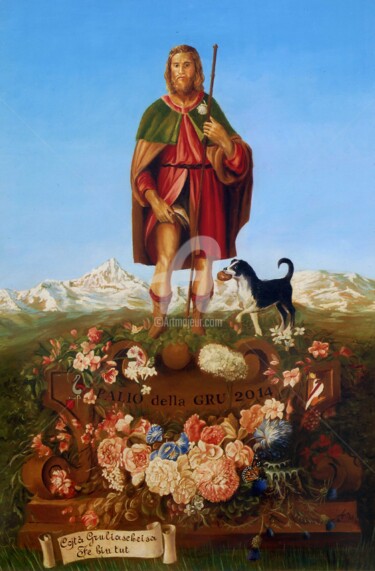 Malarstwo zatytułowany „San Rocco, (Gruglia…” autorstwa Cosimo Amedeo Eliodoro, Oryginalna praca, Olej