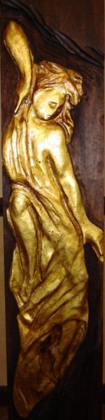 「figura」というタイトルの彫刻 Cosimo Maiによって, オリジナルのアートワーク, ウッド