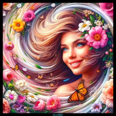Digital Arts titled "Hurricane of Beauty…" by Cosmicphil1, Original Artwork, Digital Painting