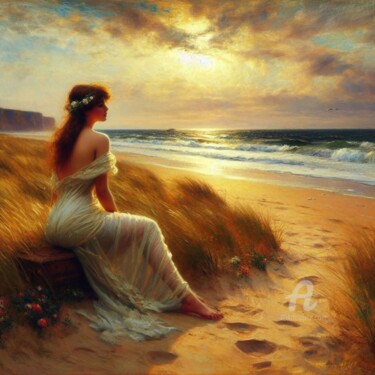 Digital Arts titled "Alone on the Beach…" by Cosmicphil1, Original Artwork, Digital Painting