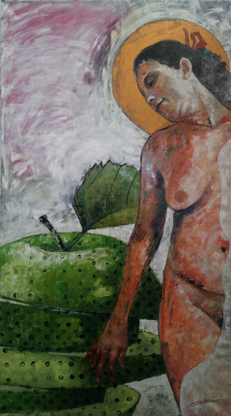 Pintura intitulada "Eva" por Cosmin Tudor Sirbulescu, Obras de arte originais, Óleo