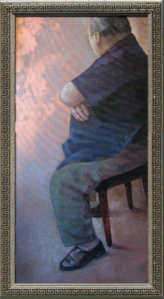 Painting titled "The Shoemaker" by Cosmin Tudor Sirbulescu, Original Artwork, Oil