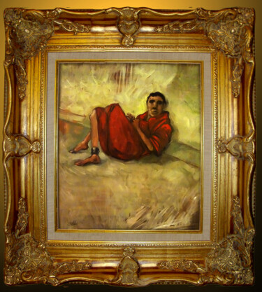 Pittura intitolato "the lunatic is in m…" da Cosmin Tudor Sirbulescu, Opera d'arte originale, Olio