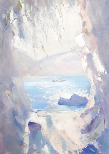 Картина под названием "Secret beach" - Irina Markevich, Подлинное произведение искусства, Масло Установлен на Деревянная рам…