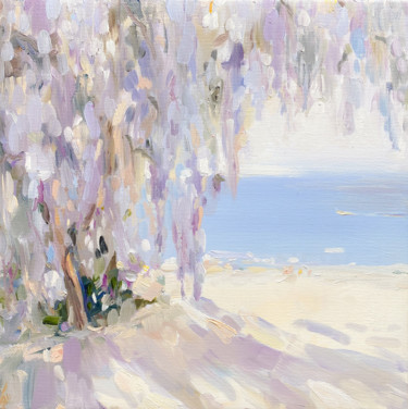 Картина под названием "Flowering tree" - Irina Markevich, Подлинное произведение искусства, Масло Установлен на Деревянная р…