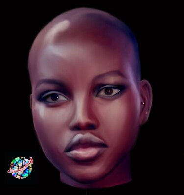Painting titled "The famous model" by Cosmoarty, Original Artwork, Digital Painting