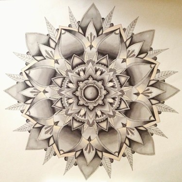 Disegno intitolato "Mandala" da Constance L, Opera d'arte originale, Pennarello
