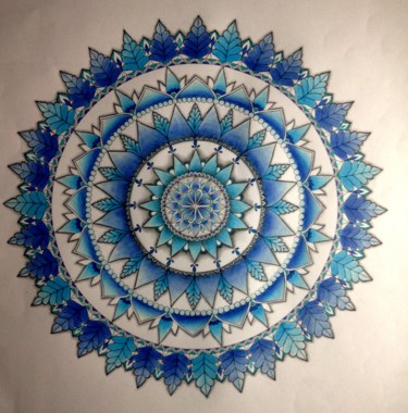 Drawing titled "Blue" by Constance L, Original Artwork, Ballpoint pen