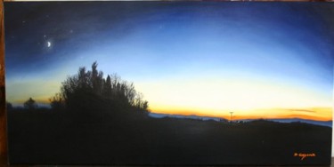 Peinture intitulée "A l'aube" par Dominique Cossenet, Œuvre d'art originale, Huile