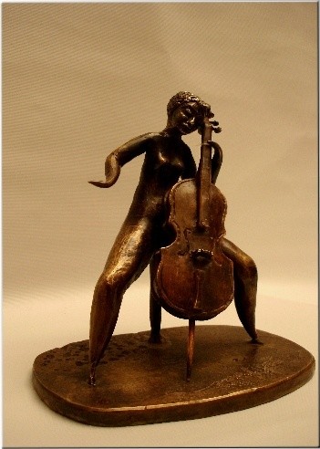 Scultura intitolato "celliste" da N.C.J. Stam, Opera d'arte originale