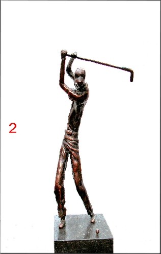 Γλυπτική με τίτλο "golfplayer" από N.C.J. Stam, Αυθεντικά έργα τέχνης, Χύσιμο