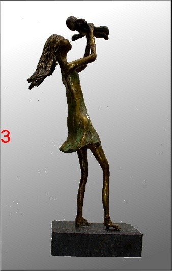 Skulptur mit dem Titel "mother and little b…" von N.C.J. Stam, Original-Kunstwerk