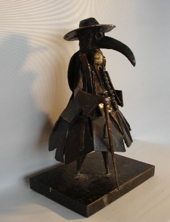 Scultura intitolato "doctor of the pest" da N.C.J. Stam, Opera d'arte originale, Colaggio