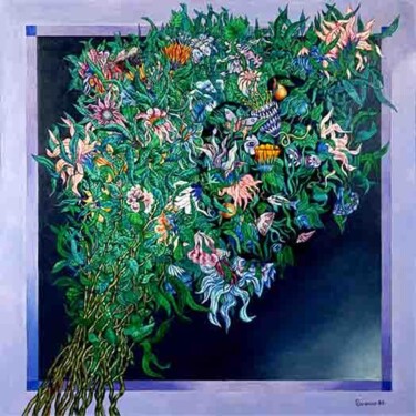 Pittura intitolato "Mysterious Flowers" da Costantino Canonico, Opera d'arte originale