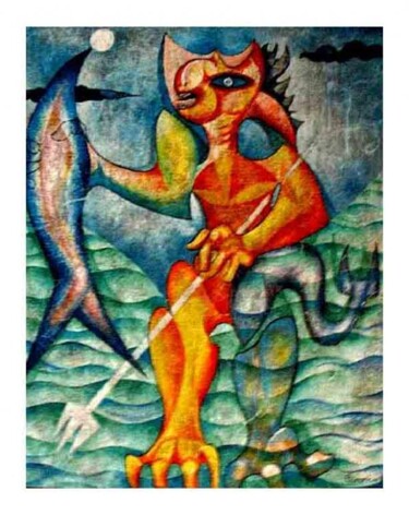 Pittura intitolato "Poseidon" da Costantino Canonico, Opera d'arte originale