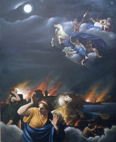 Pittura intitolato "LUNA 3" da Costantino Di Renzo, Opera d'arte originale, Olio